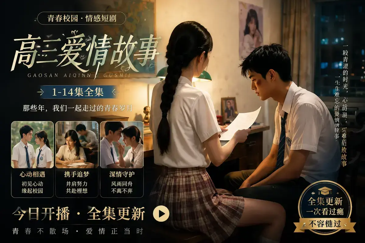 《AI短剧：B中爱情故事》高清资源下载-全集免费看相识篇暗恋篇高三爱情故事4K超清未删减-夸克网盘极速秒存极光影院在线播放B中爱情故事
